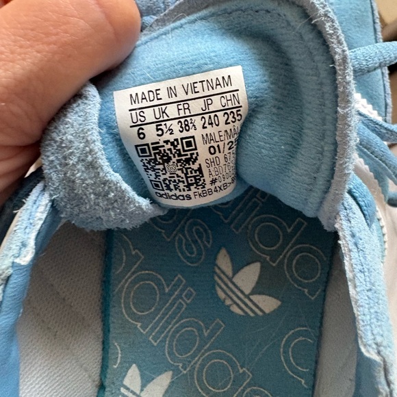 Adidas Women's Blue Suede Athletic Shoes - Picture 5 of 5